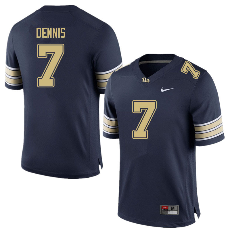 Men #7 SirVocea Dennis Pitt Panthers College Football Jerseys Sale-Navy